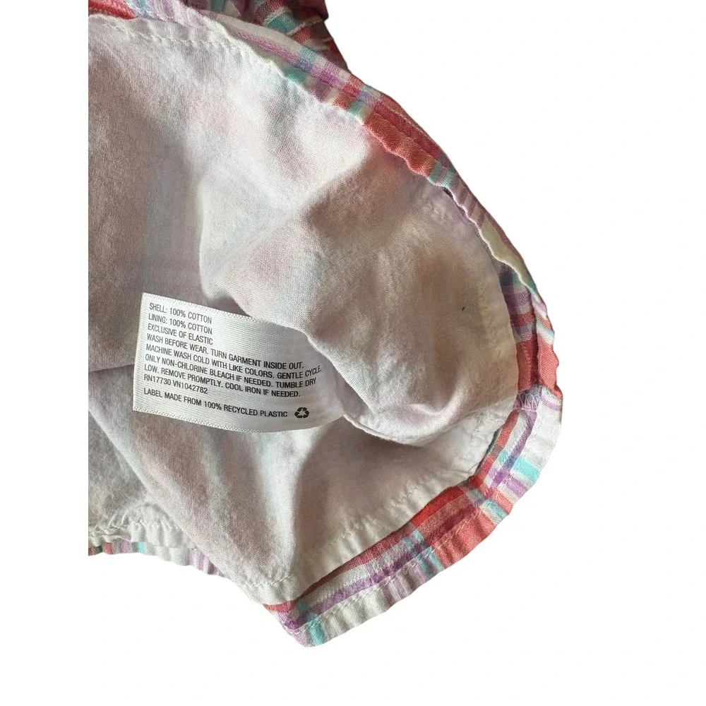 Cat & Jack Girls 18M Plaid Smocked Tank Top Pink Purple Sleeveless Cotton